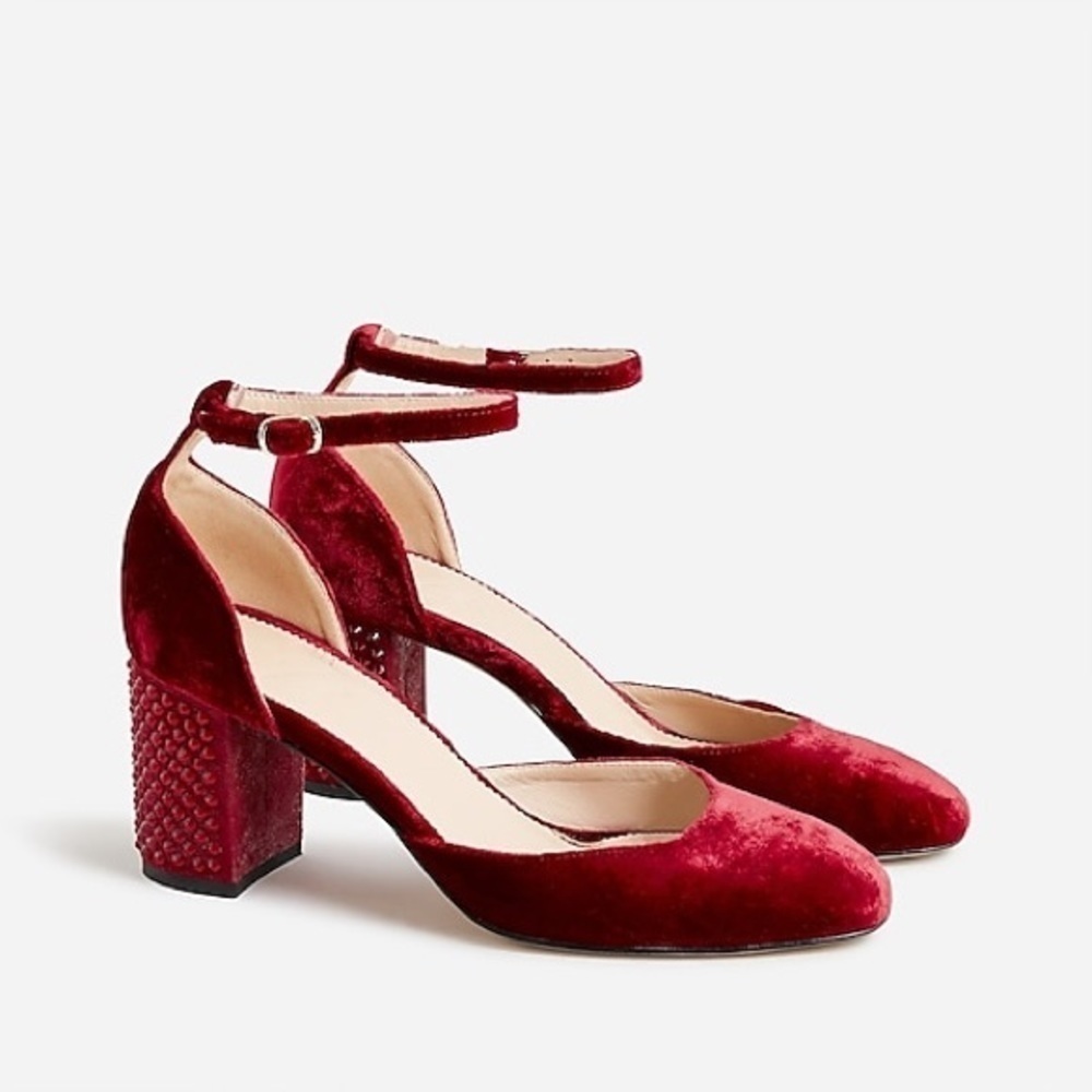 J Crew Maisie studded heels in velvet
Item BM699